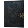 Handmade Leather Journal Wild Horses with Antique Paper and Deckle Edges - Outlet